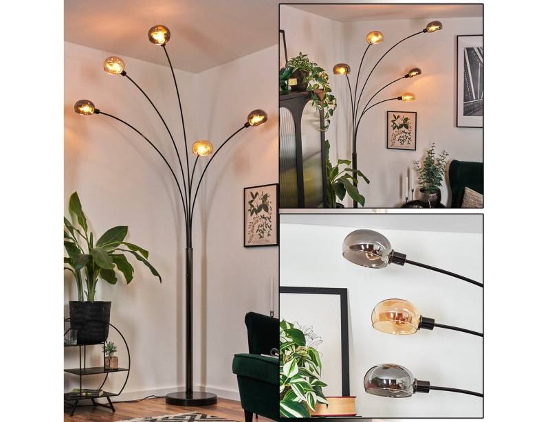 hofstein Stehlampe Stehlampe aus Metall in Schwarz/Chrom/Bernstein/Rauch, Retro-Design, verstellbare Stehleuchte mit Marmorfuß und Schalter am Gehäuse, E14 hofstein Stehlampe Stehlampe aus Metall in Schwarz/Chrom/Bernstein/Rauch, Retro-Design, verstellbare Stehleuchte mit Marmorfuß und Schalter am Gehäuse, E14 von hofstein