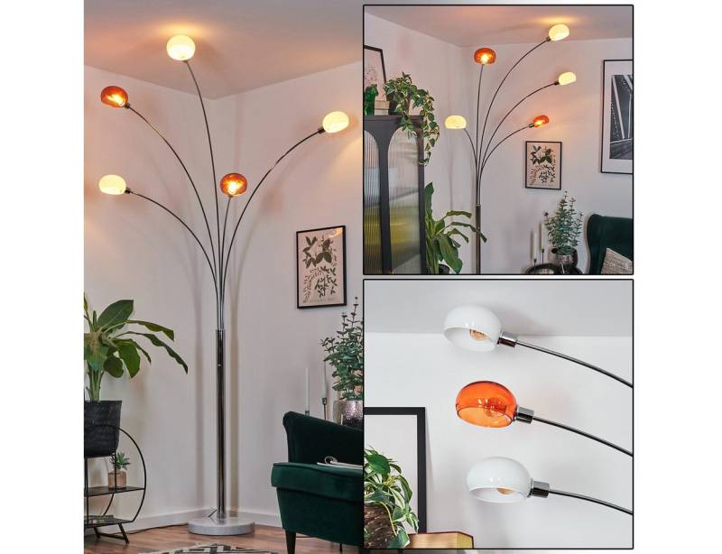 hofstein Stehlampe Stehlampe aus Metall in Schwarz/Orange/Weiß, Retro-Design, verstellbare Stehleuchte mit Marmorfuß und Schalter am Gehäuse, E14 hofstein Stehlampe Stehlampe aus Metall in Schwarz/Orange/Weiß, Retro-Design, verstellbare Stehleuchte mit Marmorfuß und Schalter am Gehäuse, E14 von hofstein