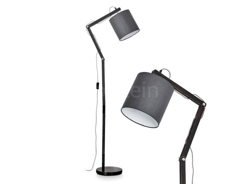 hofstein Stehlampe »Tercimonte« moderne Stehlampe aus Metall/Holz/Stoff in Schwarz/Weiß, ohne Leuchtmittel von hofstein