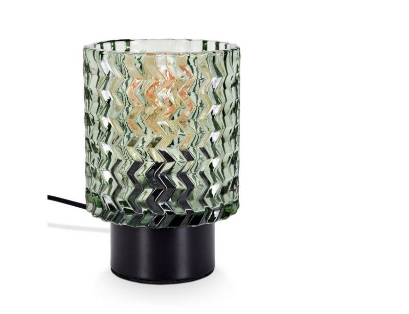 hofstein Tischleuchte Tischlampe aus Metall/Glas in Schwarz/Grün, ohne Leuchtmittel, Glasschirm (11cm), An/-Auschalter am Kabel, 1x E27, ohne Leuchtmittel von hofstein