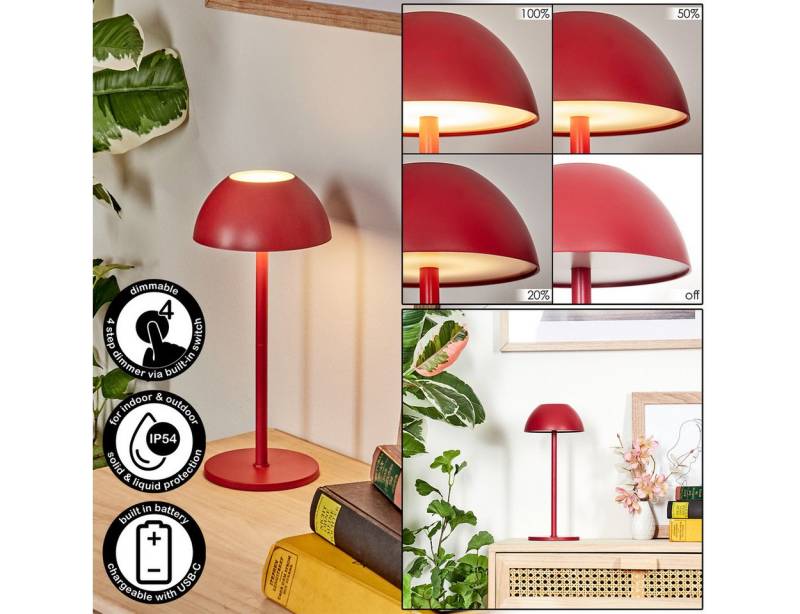 hofstein Tischleuchte Tischlampe aus Metall/Kunststoff in Rot/Weiß, dimmbare Tischleuchte mit Akku, Touchdimmer, Memoryfunktion, IP54 hofstein Tischleuchte Tischlampe aus Metall/Kunststoff in Rot/Weiß, dimmbare Tischleuchte mit Akku, Touchdimmer, Memoryfunktion, IP54 von hofstein