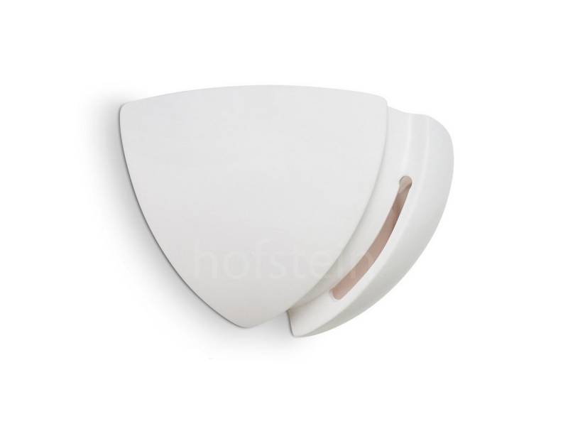 hofstein Wandleuchte »Bareto« Wandlampe aus Keramik in Weiß, ohne Leuchtmittel, mit schönem Lichtkegel, 1xE27, mit handelsüblichen Farben bemalbar von hofstein