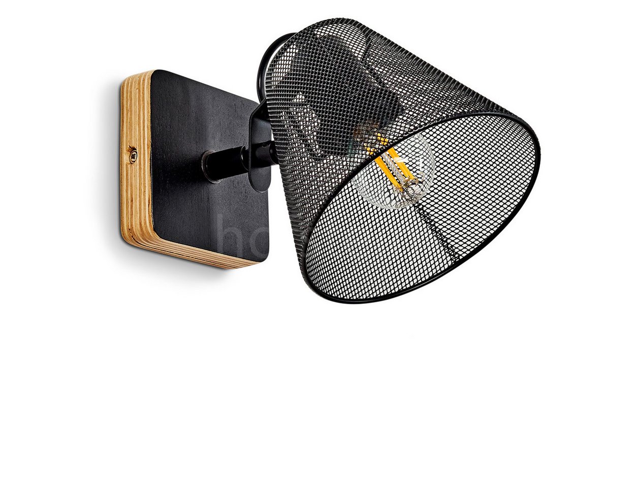 hofstein Wandleuchte »Tino« moderne Wandlampe aus Metall in Schwarz und Holz, ohne Leuchtmittel, verstellbarer mit Lichteffekt, 1xE14 hofstein Wandleuchte »Tino« moderne Wandlampe aus Metall in Schwarz und Holz, ohne Leuchtmittel, verstellbarer mit Lichteffekt, 1xE14 von hofstein