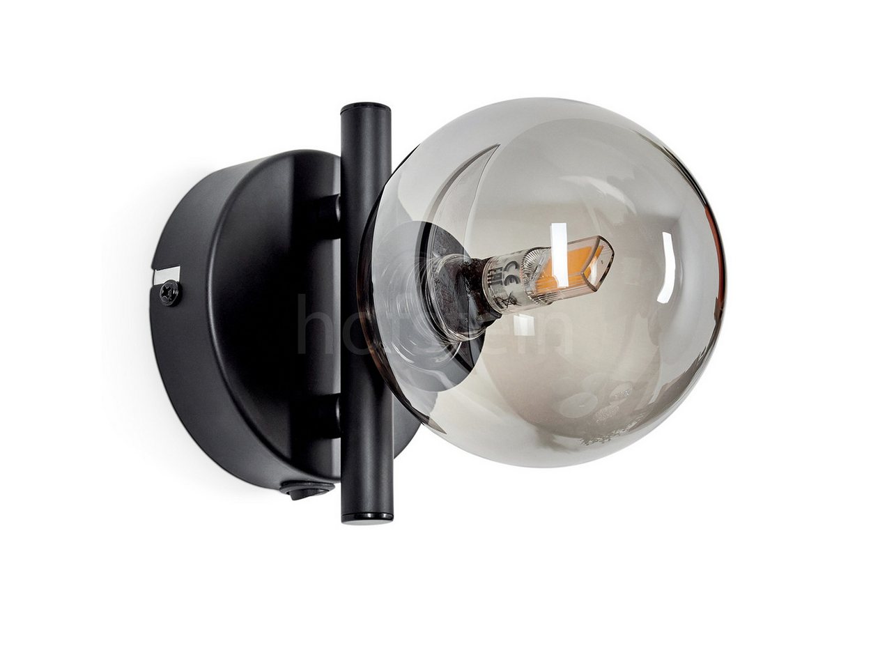 hofstein Wandleuchte Wandlampe aus Metall/Glas in Schwarz/Rauchfarben/Klar, ohne Leuchtmittel, Leuchte im Retro-Design aus Glas schalter, 1 x G9, ohne Leuchtmittel hofstein Wandleuchte Wandlampe aus Metall/Glas in Schwarz/Rauchfarben/Klar, ohne Leuchtmittel, Leuchte im Retro-Design aus Glas schalter, 1 x G9, ohne Leuchtmittel von hofstein