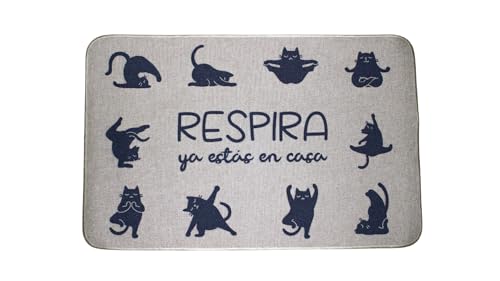hola-world. Originelle Fußmatte für Eingangs- und Innentür (Küche, Schlafzimmer, Wohnzimmer usw.), rutschfeste Unterseite aus Gummi, maschinenwaschbar, Modell: Atmung, Maße: 45 x 70 cm. von hola-world