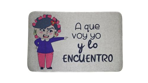 hola-world. Originelle Fußmatte für Eingangs- und Innentür (Küche, Schlafzimmer, Wohnzimmer usw.), rutschfeste Unterseite aus Gummi, maschinenwaschbar, Modell: Madre, Maße: 45 x 70 cm. von hola-world