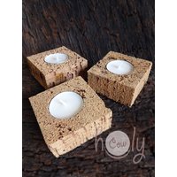 3Er Set Handgemachte Umweltfreundliche Teelicht Kerzenhalter Aus Rohem Naturkork, Kork Kerzenhalter, 3 Rustikale von holycowchic