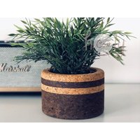 Handgemachte Umweltfreundliche Natürliche Kork Schwarz Und Braun Blumentopf, Öko Vase, Rustikaler Übertopf, Natürlicher Pflanzer von holycowchic