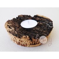 Handgemachter Umweltfreundlicher Teelicht Kerzenhalter, Kork Rustikaler Natürlicher Kerzenhalter von holycowchic