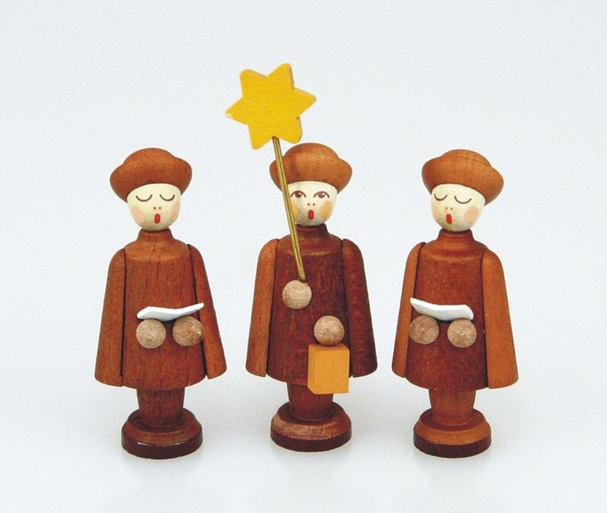 holz.kunst Stephan Kaden Weihnachtsfigur Holzfiguren 3 Kurrendefiguren natur Höhe 3,5cm NEU von holz.kunst Stephan Kaden