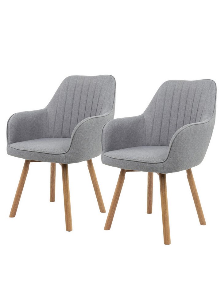 holz4home® Esszimmerstuhl 2er Set I Gepolsterter Wohnzimmerstuhl mit Beinen aus Eichenholz von holz4home®