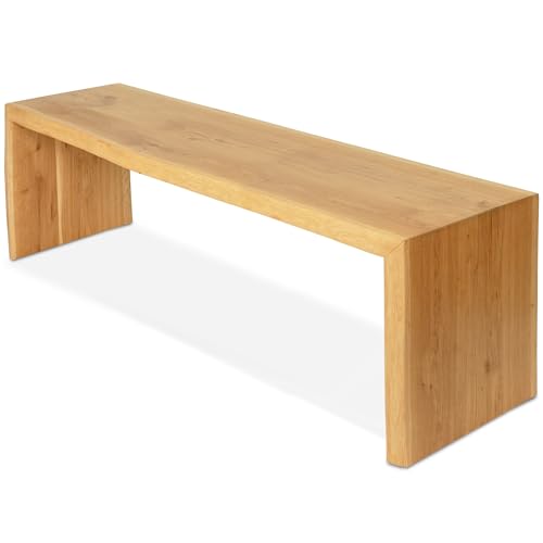 holz4home® Massivholzbank XL I Sitzbank aus Eiche mit Baumkante ohne Lehne I Echtholz Holzbank Hocker für Wohnzimmer Badezimmer Flur oder Küche I Sitzhocker Massiv von holz4home