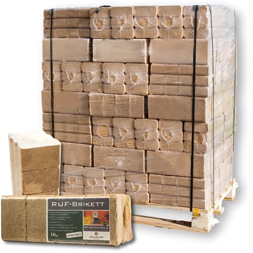 holz4home® RUF - Holzbriketts Mischholz 960 kg pro Palette I 96 Pakete I Brennholz als Briketts geeignet für Kamin und Ofen I Anzünder von holz4home