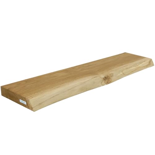 holz4home® Wandregal mit Baumkante 80 cm Länge, Natur Geölt I Schweberegal mit Befestigung im modernen Stil von holz4home