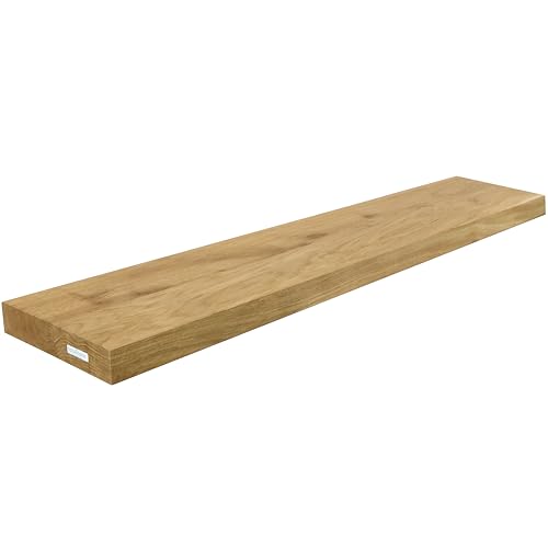 holz4home® Wandregal ohne Baumkante 100 cm Länge, Natur Geölt I Schweberegal mit Befestigung im modernen Stil von holz4home