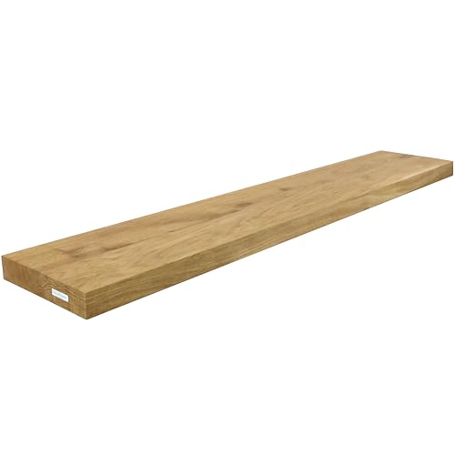 holz4home® Wandregal ohne Baumkante 120 cm Länge, Natur Geölt I Schweberegal mit Befestigung im modernen Stil von holz4home