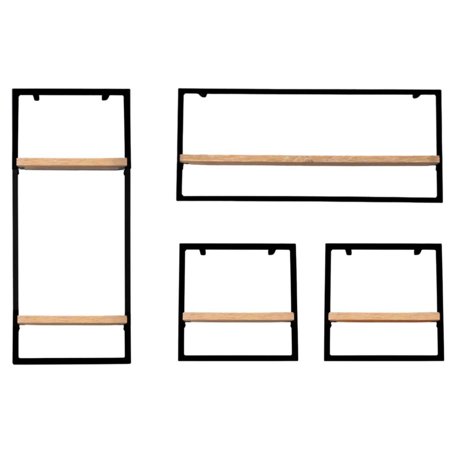 holz4home 4 Teiliges Wandregale in Schwarz Gerahmt von holz4home Hellgrau ohne Baumkante holz4home 4 Teiliges Wandregale in Schwarz Gerahmt von holz4home Hellgrau ohne Baumkante von holz4home