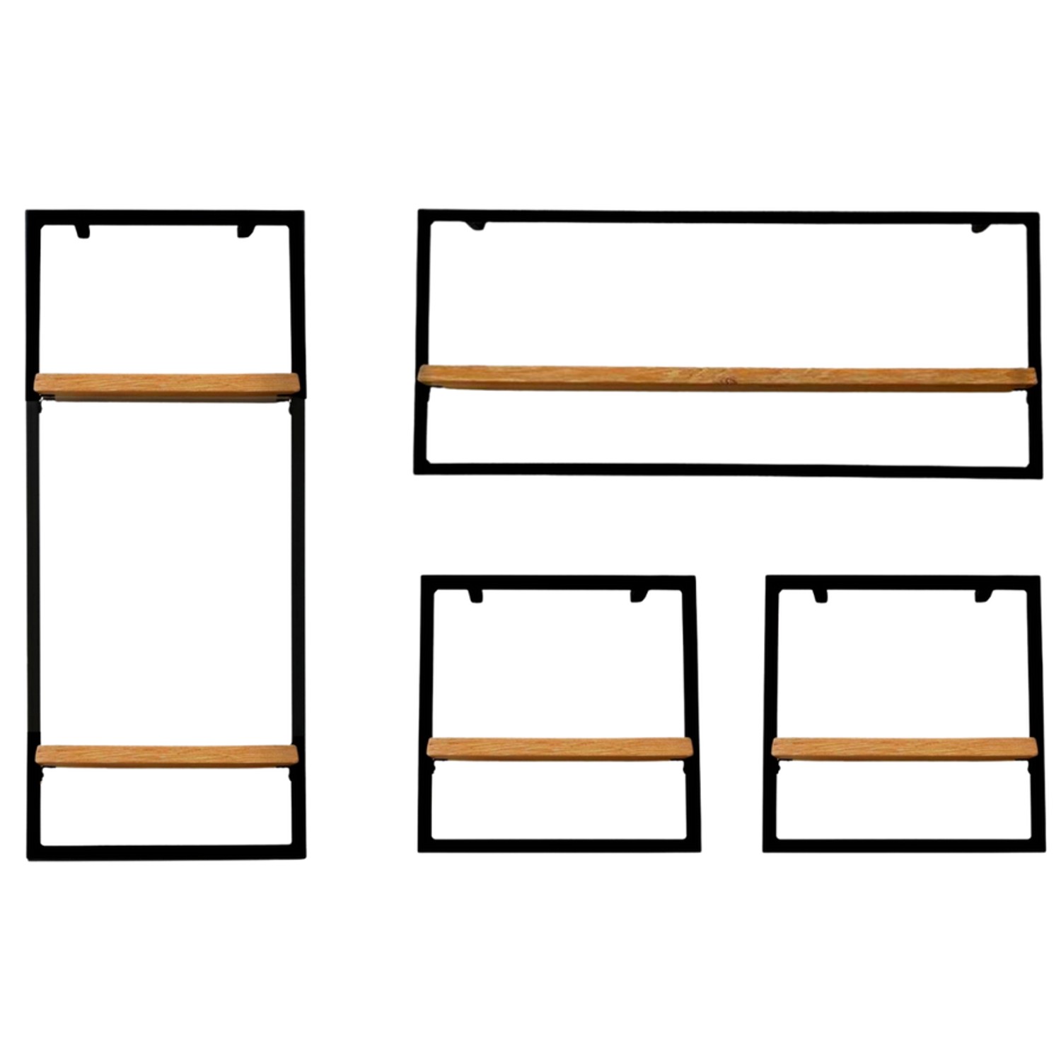 holz4home 4 Teiliges Wandregale in Schwarz Gerahmt von holz4home Natur mit Baumkante holz4home 4 Teiliges Wandregale in Schwarz Gerahmt von holz4home Natur mit Baumkante von holz4home