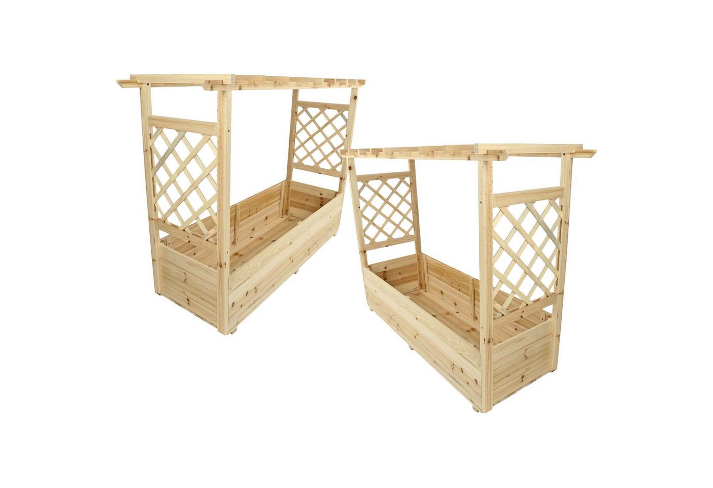 holz4home® Hochbeet 2er Set Pflanzkästen mit Rankgittern & Dach -Tannenholz - 128x44x103cm holz4home® Hochbeet 2er Set Pflanzkästen mit Rankgittern & Dach -Tannenholz - 128x44x103cm von holz4home®