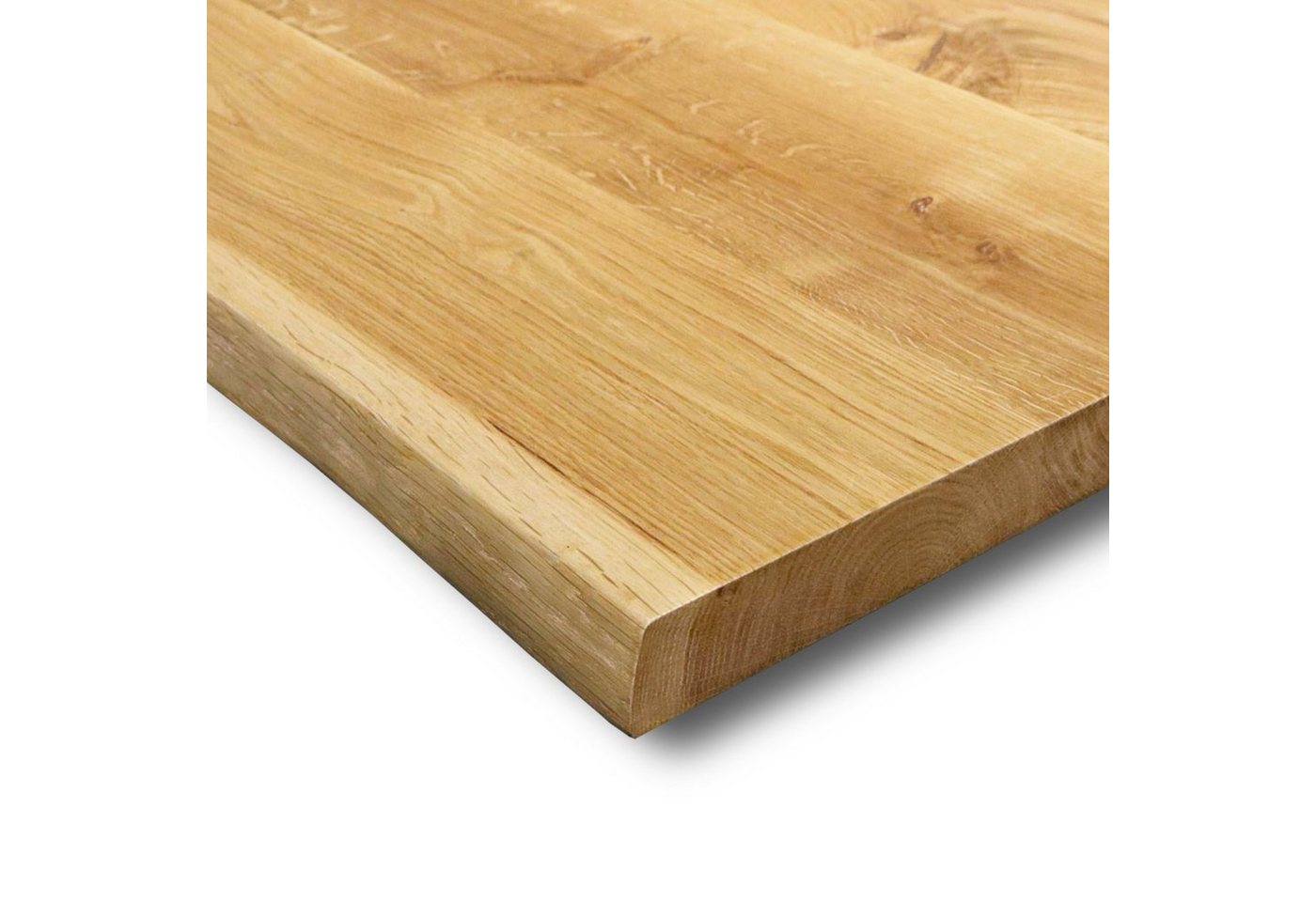 holz4home Esstischplatte Tischplatte mit Baumkante Massivholz Eiche I 120 x 70 x 4 cm LxBxH von holz4home
