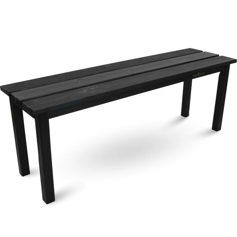 holz4home Gartenbank aus Tannenholz Bis zu 150 Kg Traglast Holzbank 118cm Lang Schwarz von holz4home