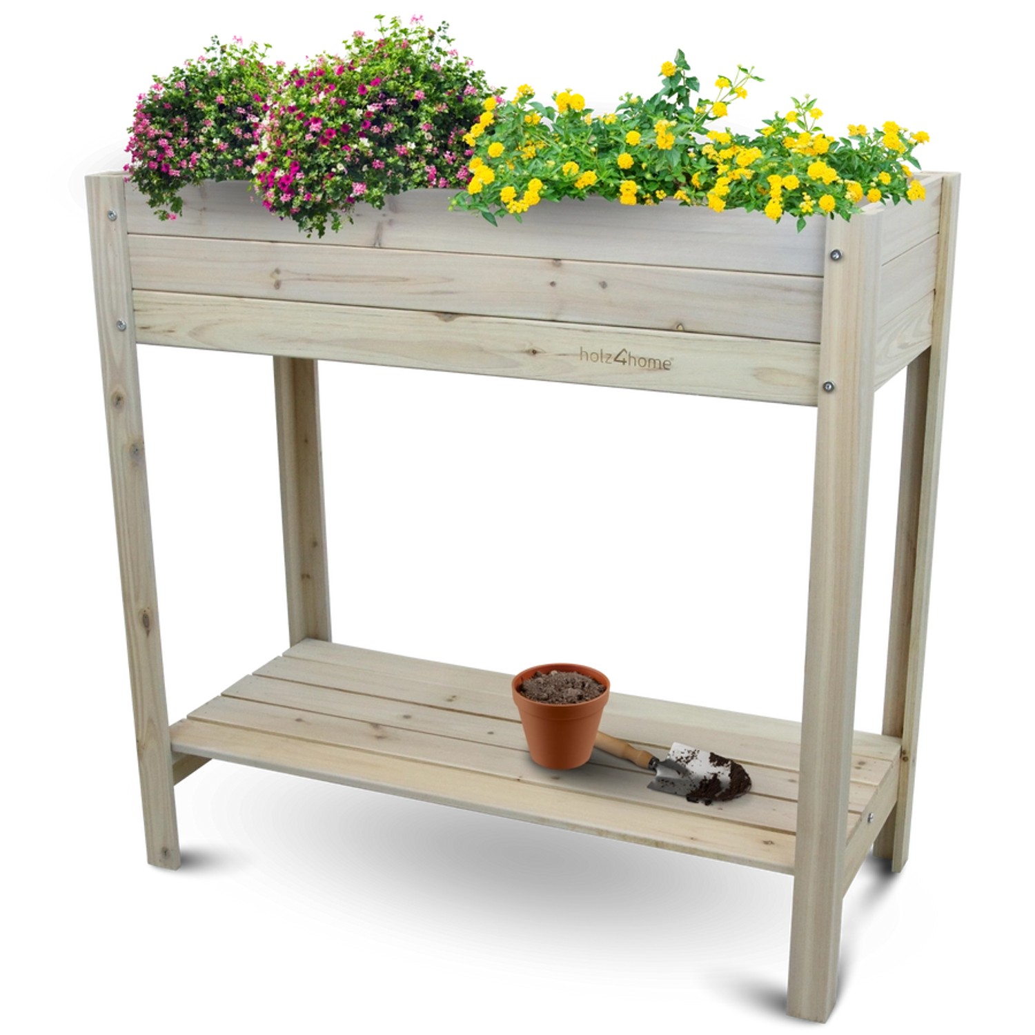 holz4home Hochbeet inkl. Vlieseinlegefolie Naturholz KieferGrauweiss holz4home Hochbeet inkl. Vlieseinlegefolie Naturholz KieferGrauweiss von holz4home