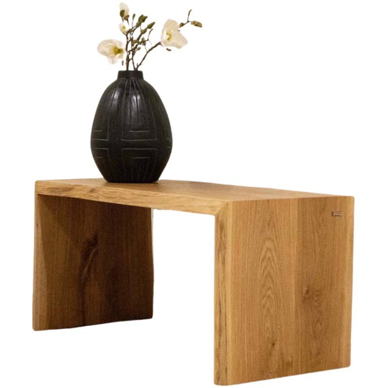 holz4home Massivholz Hocker Bank aus Eiche mit Baumkante M von holz4home