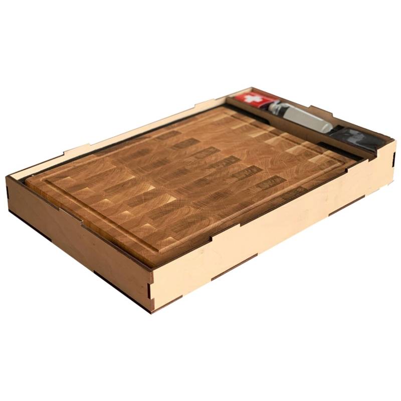 holz4home Premium Schneidebrett Set Stirnholz aus Eiche von holz4home