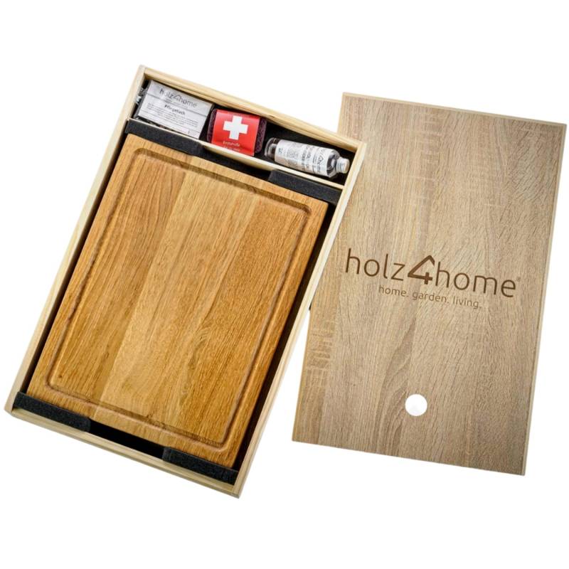 holz4home Servierbrett und Schneidebrett Set Alina aus Massivholz Eiche von holz4home
