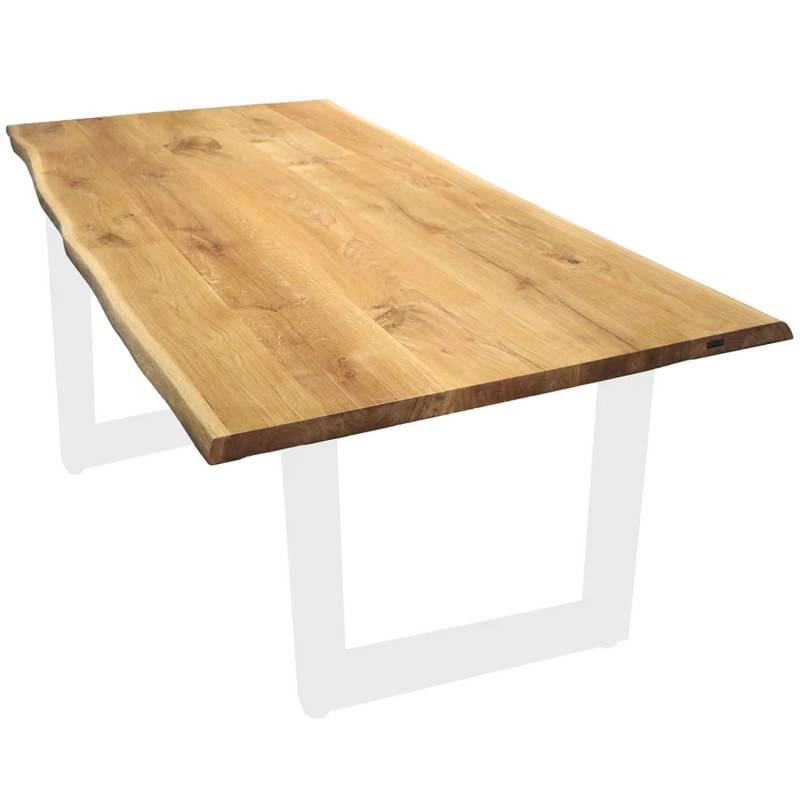 holz4home Tischplatte mit Baumkante aus Massiver Eiche  260 x 100 cm von holz4home