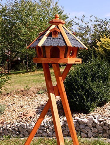 Holzdekoladen Vogelhaus, Vogelhäuser mit und ohne Ständer behandelt Typ 23 (Blau, mit Ständer) von holzdekoladen