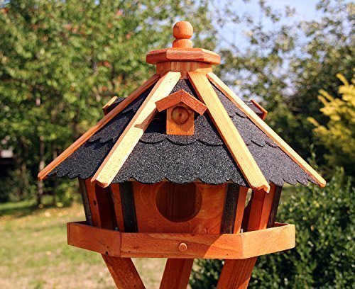 holzdekoladen Vogelhaus, Vogelhäuser mit und ohne Ständer behandelt Typ 23 (Schwarz, ohne Ständer) von holzdekoladen