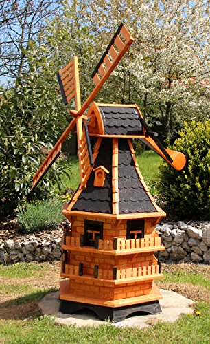 XXL Windmühlen für den Garten mit Windschwert Typ 21.1 (Schwarz) von holzdekoladen