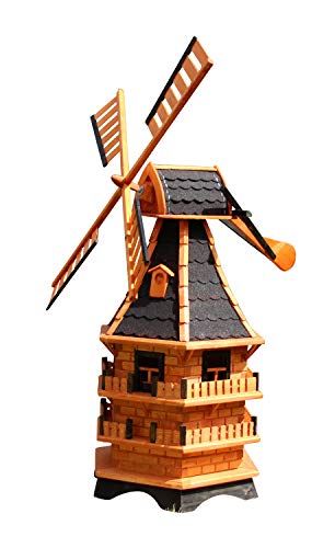 XXL Windmühlen mit Windschwert und Solar Typ 21.1 (Schwarz) von holzdekoladen
