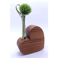Holzherz Mit Kleiner Vase von holzerfreut