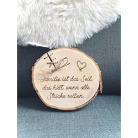 Familie Spruch Valentinstag Mama Papa Oma Opa Baumscheibe Naht Geschenk Geburtstag Muttertag Hochzeit Großeltern Eltern Geschwister von holzgeschenke24