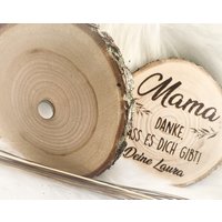 Magnet Baumscheibe Holzscheibe Spruch Papa Mama Geschenk Vatertag Muttertag Geburtstag von holzgeschenke24