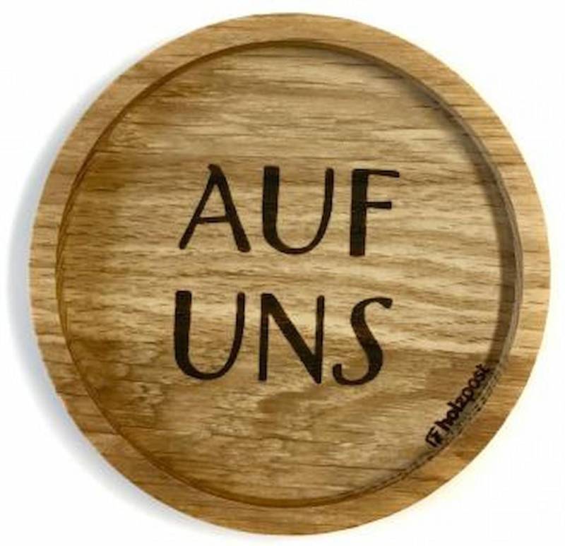 holzpost GmbH Getränkeuntersetzer Holzuntersetzer "Auf uns" von holzpost GmbH