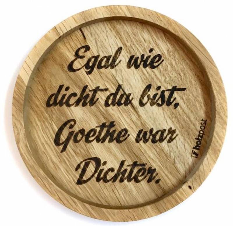 holzpost GmbH Getränkeuntersetzer Holzuntersetzer "Dichter" von holzpost GmbH