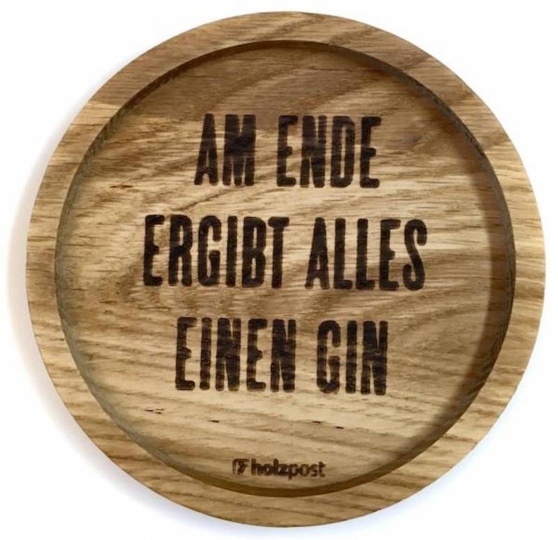 holzpost GmbH Getränkeuntersetzer Holzuntersetzer "Ende" von holzpost GmbH