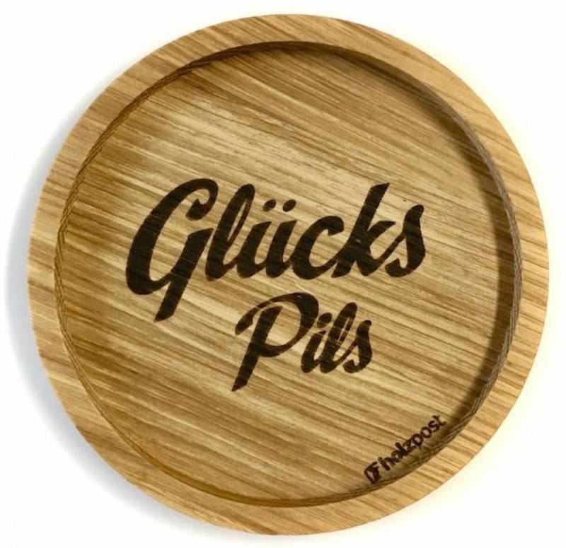 holzpost GmbH Getränkeuntersetzer Holzuntersetzer "GlücksPils" von holzpost GmbH