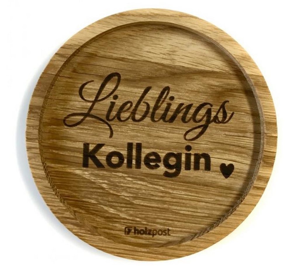holzpost GmbH Getränkeuntersetzer Holzuntersetzer "Lieblingskollegin", Untersetzer aus massiver Eiche holzpost GmbH Getränkeuntersetzer Holzuntersetzer "Lieblingskollegin", Untersetzer aus massiver Eiche von holzpost GmbH