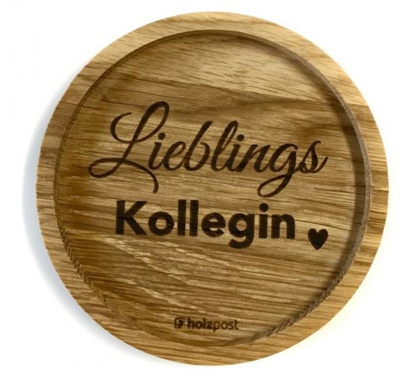 holzpost GmbH Getränkeuntersetzer Holzuntersetzer "Lieblingskollegin", Untersetzer aus massiver Eiche holzpost GmbH Getränkeuntersetzer Holzuntersetzer "Lieblingskollegin", Untersetzer aus massiver Eiche von holzpost GmbH