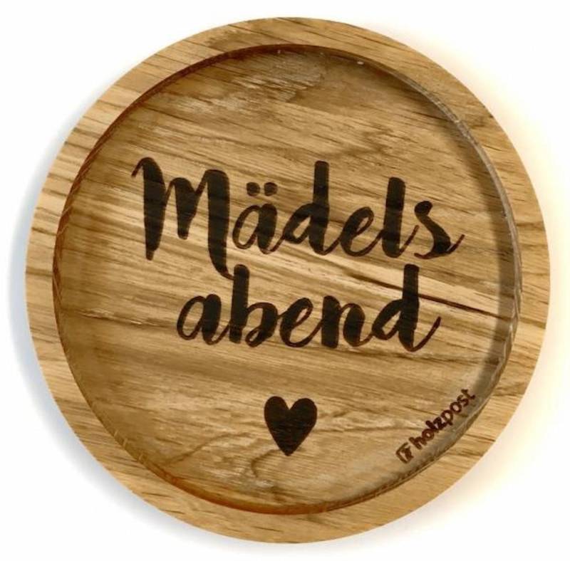 holzpost GmbH Getränkeuntersetzer Holzuntersetzer "Mädelsabend" von holzpost GmbH