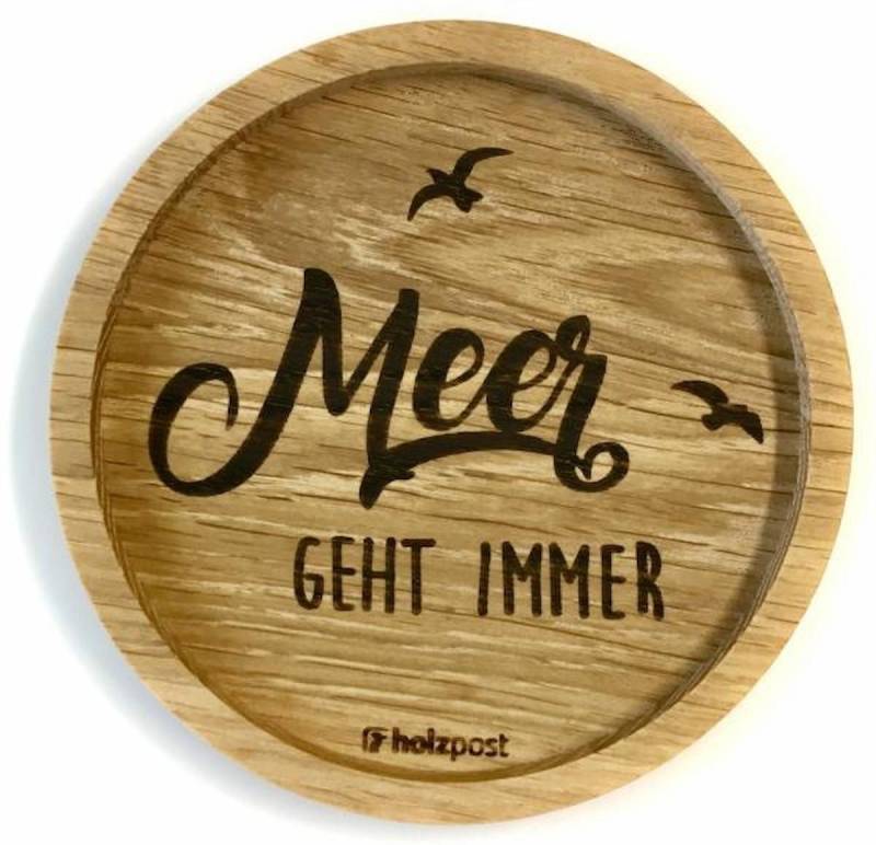holzpost GmbH Getränkeuntersetzer Holzuntersetzer "Meer geht immer" von holzpost GmbH