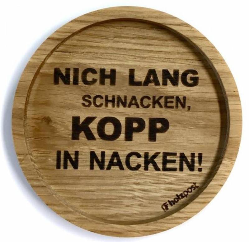 holzpost GmbH Getränkeuntersetzer Holzuntersetzer "Nich lang schnacken" von holzpost GmbH