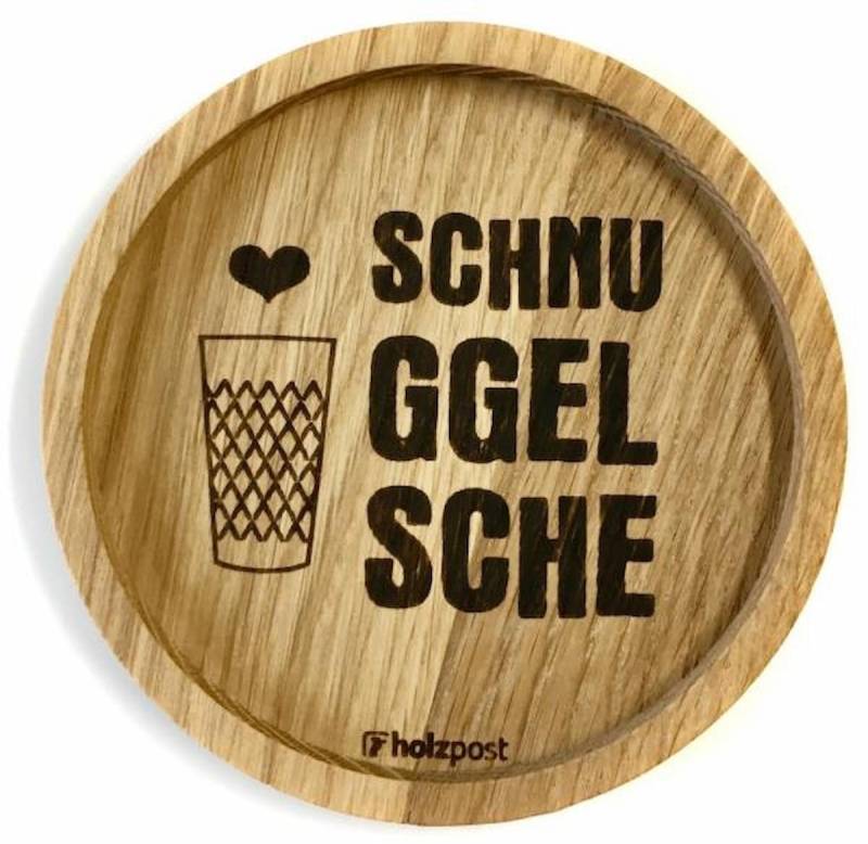 holzpost GmbH Getränkeuntersetzer Witzige Holzuntersetzer "Schnuggelsche" von holzpost GmbH