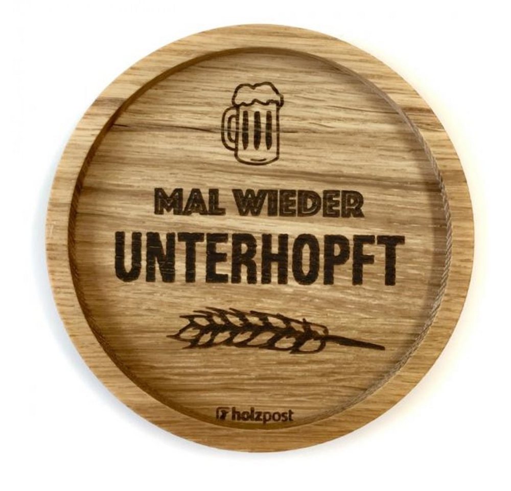 holzpost GmbH Glasuntersetzer Holzuntersetzer Unterhopft", Untersetzer aus massiver Eiche" von holzpost GmbH