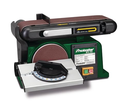 Holzstar Band- und Tellerschleifmaschine BTS151 (für Weichholz/Hartholz, kompaktes Maschinengehäuse, mit integrierten Absaugstutzen, Schleifmaschine) 7521105 von holzstar