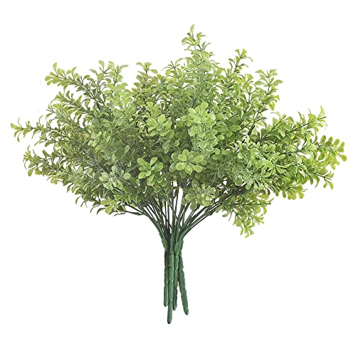 homEdge Künstlicher Buchsbaum-Plektrum, 6 Bündel, 37,8 cm, UV-beständig, künstlicher Bouguet für Dekoration von homEdge
